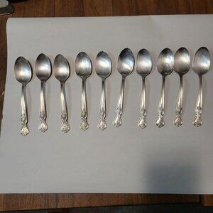 Vintage Wm. Rogers Inspiration-Magnolia Silverplate Teaspoons Set Of 10